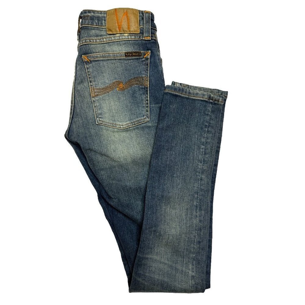 Nudie Jeans Skinny Lin Men’s‎ 24X32 Blue  Denim Jeans Slim Leg Stretch